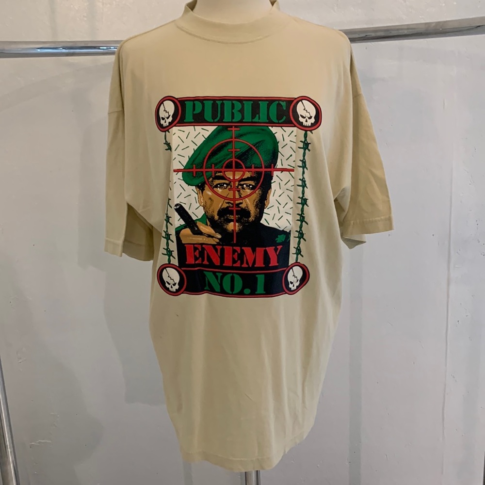 Vintage NWOT Saddam Hussein Public Enemy No. 1 T-Shirt